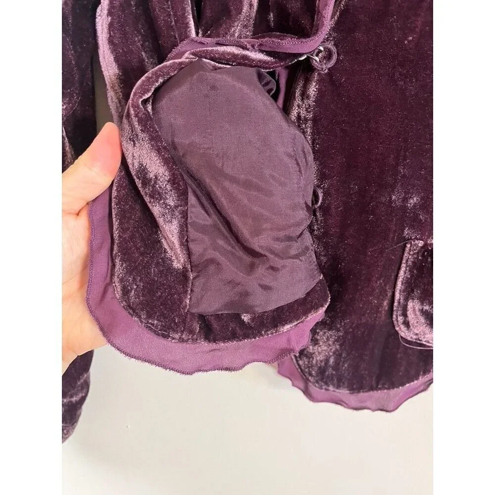 Retro Velvet Jacket S Purple‎ Y2K Preppy Feminine Coquette Festive Holiday 80s